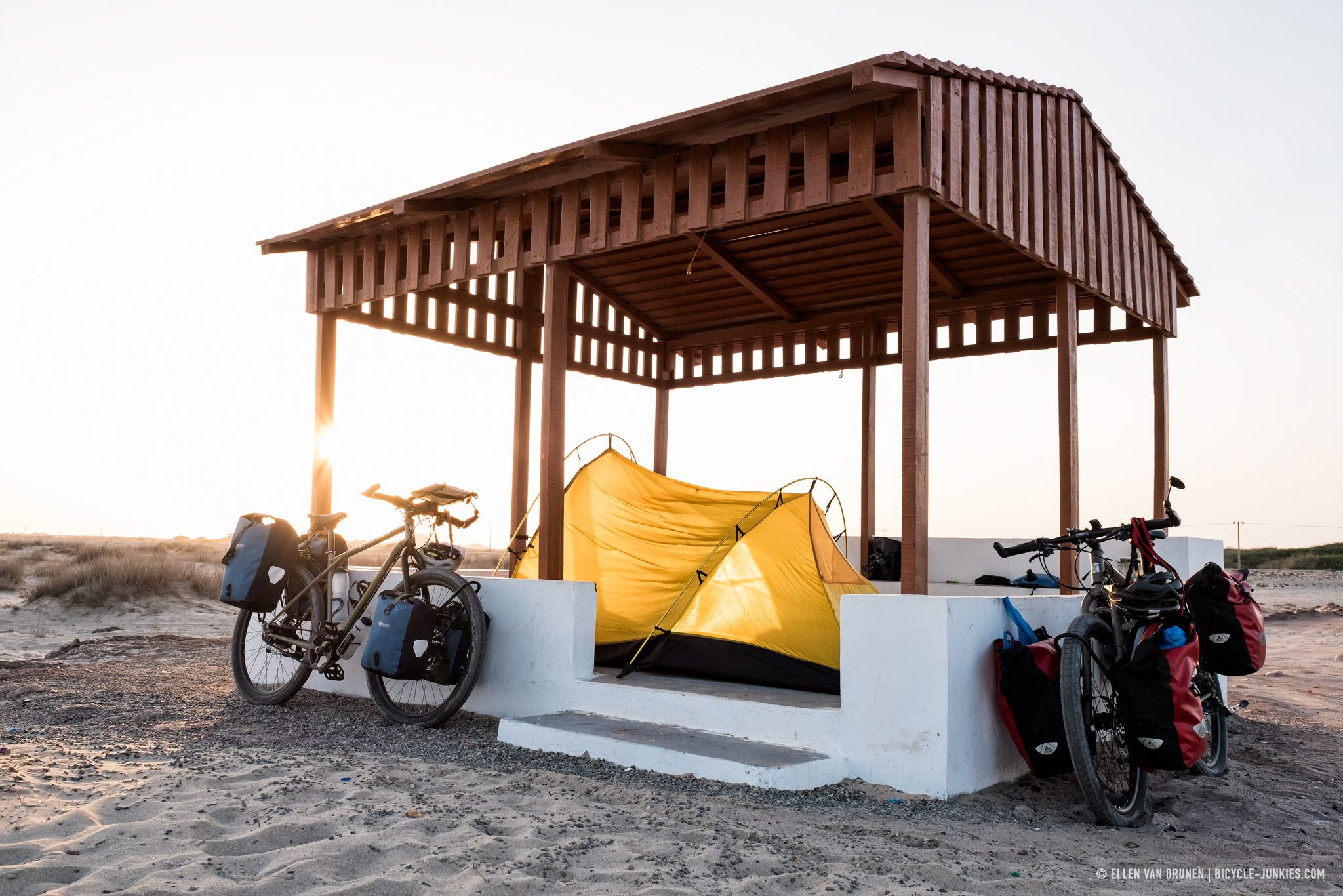 Our camp spot near the beach